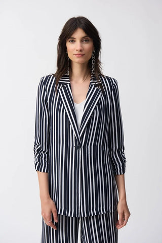 JOSEPH RIBKOFF 251155 Woven Stripe Print Boxy Blazer