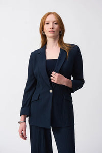 JOSEPH RIBKOFF 251082 SEERSUCKER STRAIGHT BLAZER