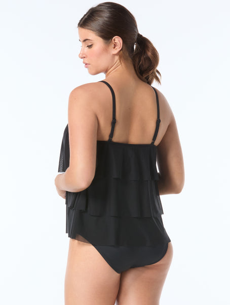 COCO REEF U95061 LOTUS RUFFLE TANKINI TOP DD CUP