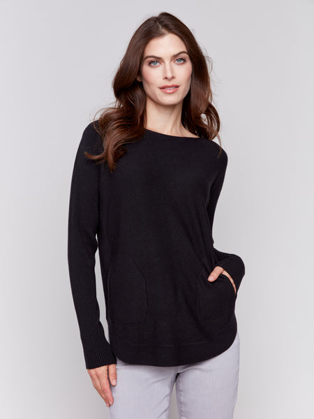 CHARLIE B C2170W PLUSHY KNIT CREWNECK SWEATER - 6 COLOURS