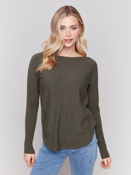 CHARLIE B C2170W PLUSHY KNIT CREWNECK SWEATER - 6 COLOURS