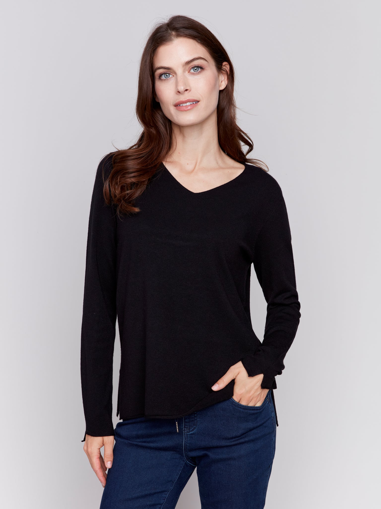 CHARLIE B C2279Z SOLID BASIC SWEATER- 3 COLOURS