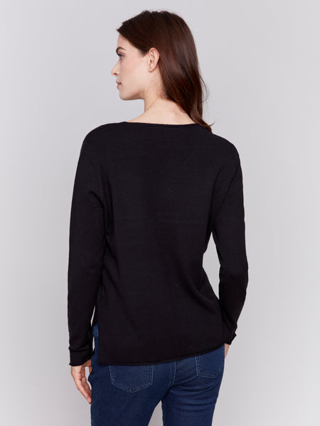 CHARLIE B C2279Z SOLID BASIC SWEATER- 3 COLOURS