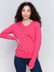 CHARLIE B C2279Z SOLID BASIC SWEATER- 3 COLOURS