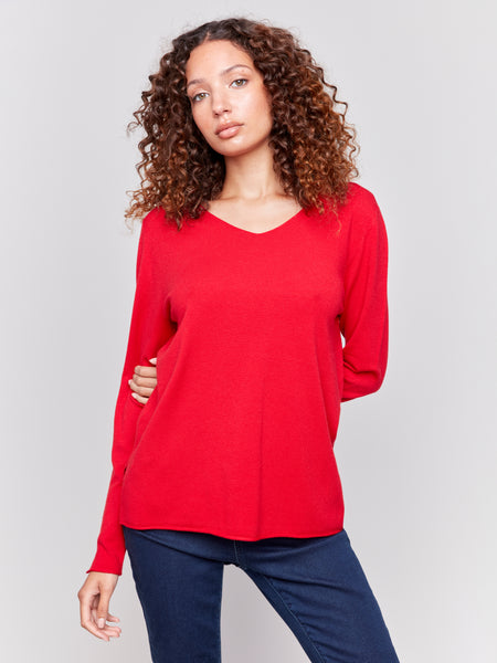 CHARLIE B C2279Z SOLID BASIC SWEATER- 3 COLOURS