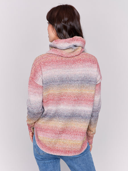 CHARLIE B C2420RR SWEATER WITH REMOVABLE SCARF- 5 COLOURS