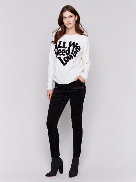 CHARLIE B C2526RR PRINTED CREW NECK PULL OVER