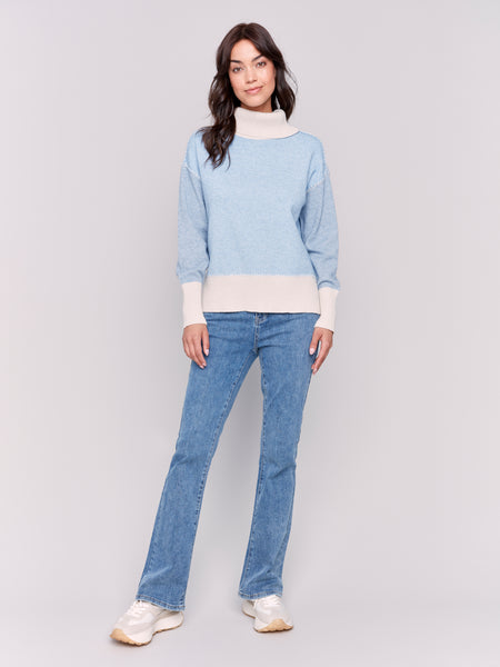 CHARLIE B C2655 COLOUR BLOCK SWEATER