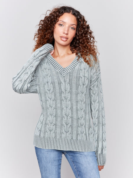 CHARLIE B C2691 COLD DYE SWEATER- 2 COLOURS