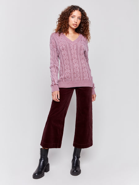 CHARLIE B C2691 COLD DYE SWEATER- 2 COLOURS