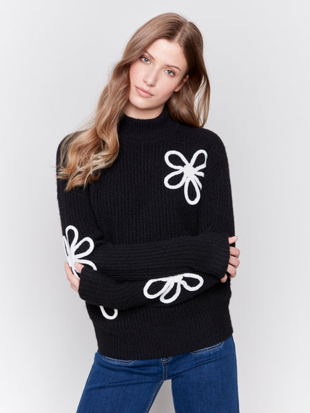 CHARLIE B C2701 SOUTACHE SWEATER