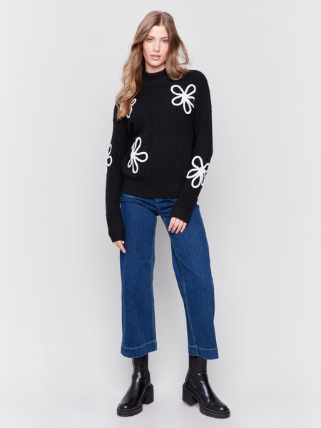 CHARLIE B C2701 SOUTACHE SWEATER