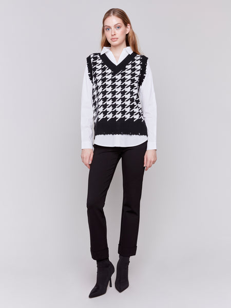 CHARLIE B C2761H HOUNDSTOOTH FULLER VEST