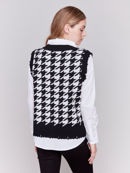 CHARLIE B C2761H HOUNDSTOOTH FULLER VEST