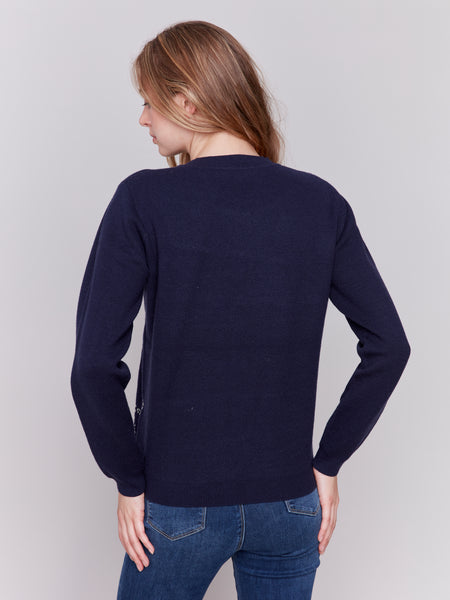 CHARLIE B C2763 JACQUARD SWEATER