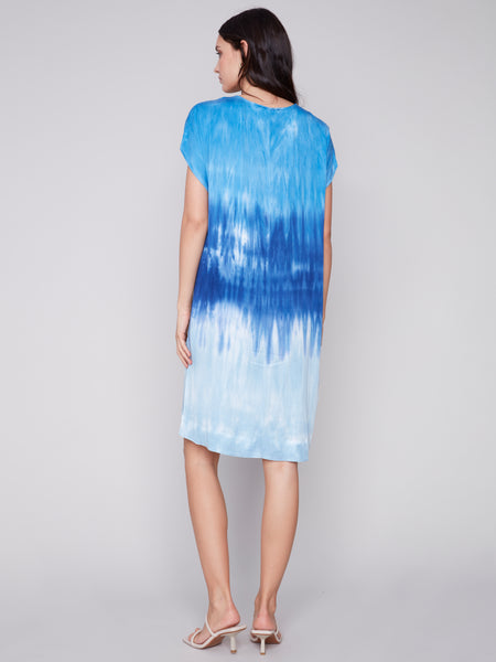 CHARLIE B C3153R TIE-DYE RAYON RELAXED DRESS