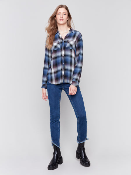 CHARLIE B C4490R SOFT PLAID BUTTON-DOWN SHIRT