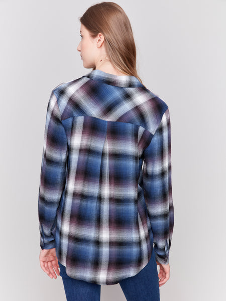 CHARLIE B C4490R SOFT PLAID BUTTON-DOWN SHIRT