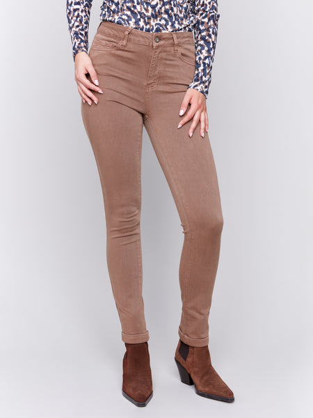 CHARLIE B C5309X CUFF HEM PANT- 4 COLOURS