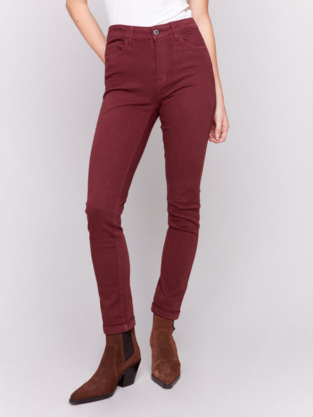 CHARLIE B C5309X CUFF HEM PANT- 4 COLOURS