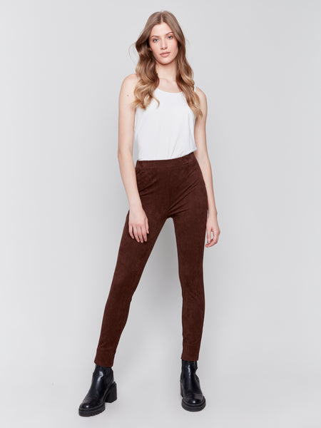 CHARLIE B C5356R FAUX SUEDE PANT