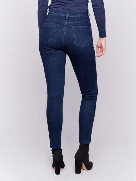 CHARLIE B C5430R STRETCH DENIM 5-POCKETS PANT WITH SIDE ZIPPER DETAIL AT FRONT POCKETS- 3 COLOURS