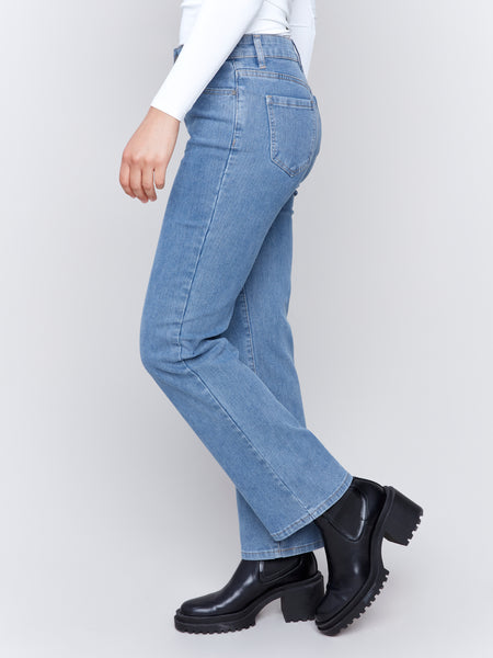 CHARLIE B C5564 DENIM CORDUROY STRAIGHT LEG PANT