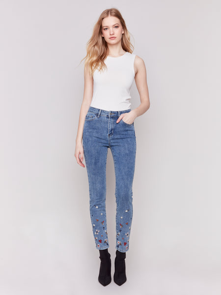 CHARLIE B C5581 BEADED PANT