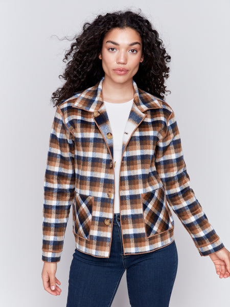 CHARLIE B C6185X REVERSIBLE PLAID JACKET