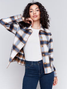 CHARLIE B C6185X REVERSIBLE PLAID JACKET