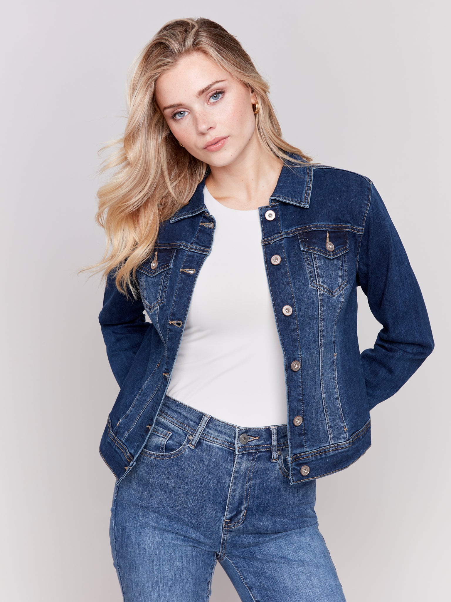 CHARLIE B C6302S STRETCH DENIM JACKET