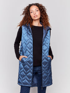 CHARLIE B C6323 LONG QUILTED PUFFER- 3 COLOURS