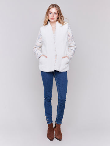 CHARLIE B C6328 FAUX FUR VEST