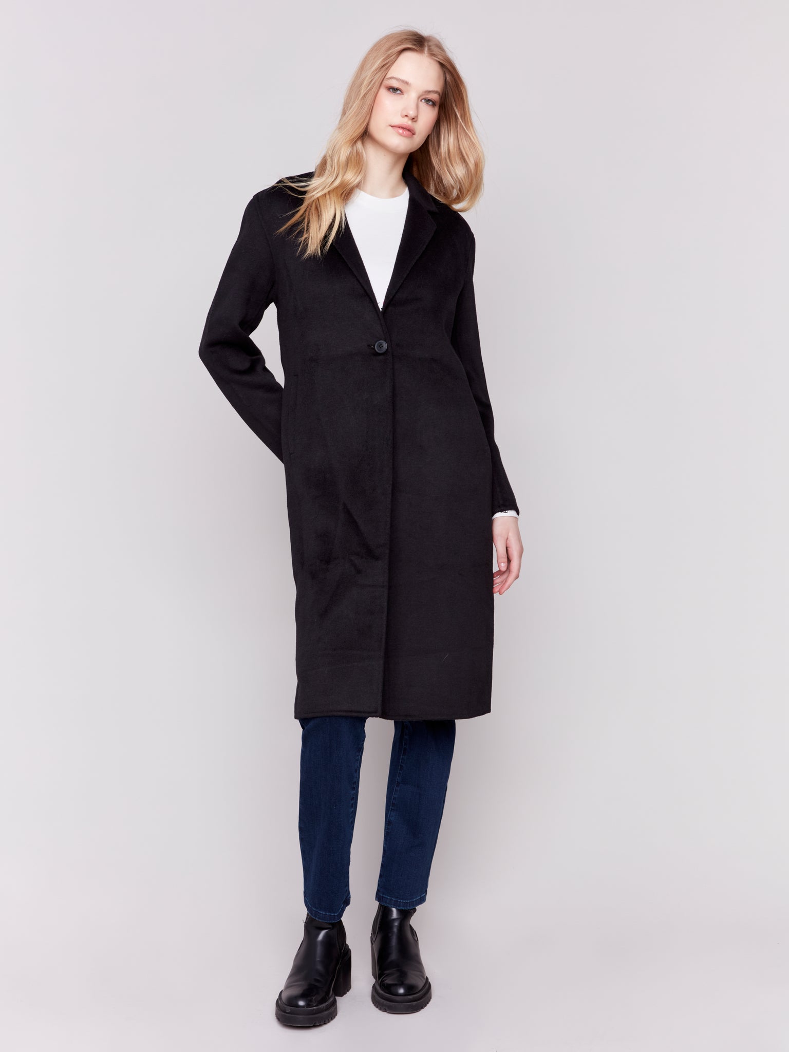 CHARLIE B C6349 DOUBLE FACE WOOL COAT- 4 COLOURS