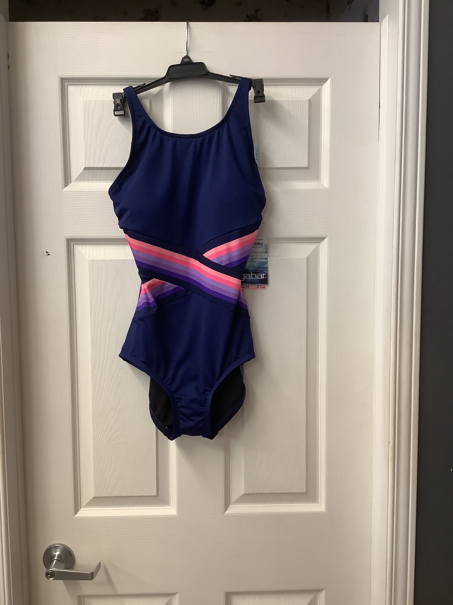 GABAR G8N215 HIGH NECK ONE-PIECE 2 COLOURS Navy/Pink is in D Cup
