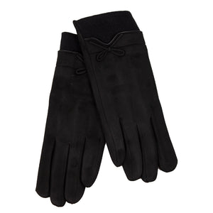 SiMl BLACK LADIES WINTER GLOVES WITH RIBBED CUFF 10221