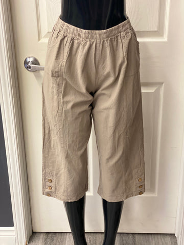 EZZE WEAR COTTON CAPRI STYLE 195 SANDY CLAM SAND & BLACK