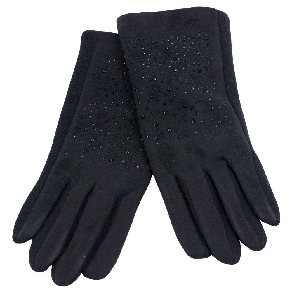 Simi BLACK EMBELLISHED LADIES WINTER GLOVES