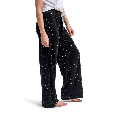 Hello Mello. Breakfast In Bed Collection Lounge Pants BLACK DOT