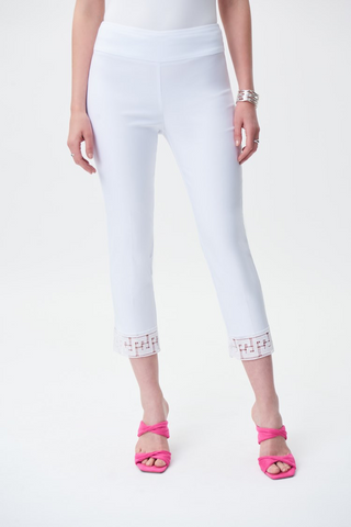 Joseph Ribkoff 231154 Cropped pull on pant in white